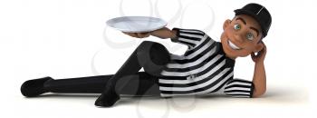 Fun 3D Illustration of an american Referee