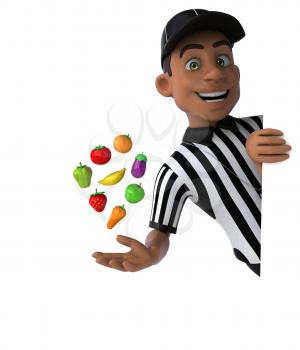 Fun 3D Illustration of an american Referee