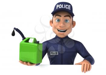 Fun 3D illustration of a cartoon Police Officer