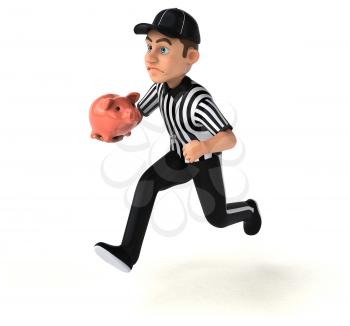 Fun 3D Illustration of an american Referee