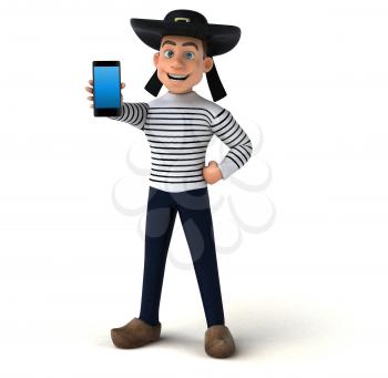 Fun 3d cartoon breton character