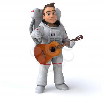 Fun astronaut - 3D Illustration
