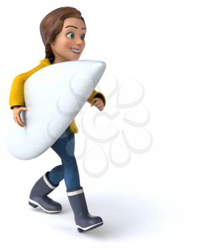 Fun 3D cartoon teenage girl