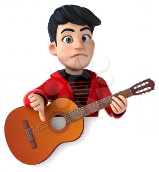 Fun 3D cartoon teenage boy