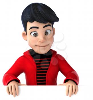 Fun 3D cartoon teenage boy