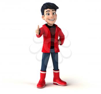 Fun 3D cartoon teenage boy