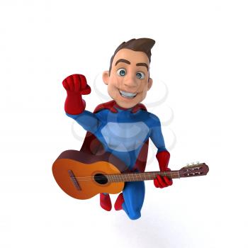 Fun 3D illustration of a fun superhero