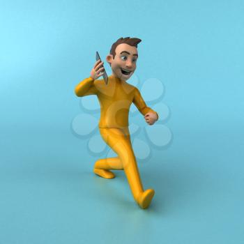 Fun 3D cartoon yellow character