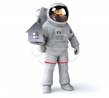 Fun astronaut - 3D Illustration