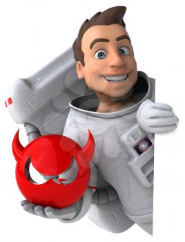 Fun astronaut - 3D Illustration