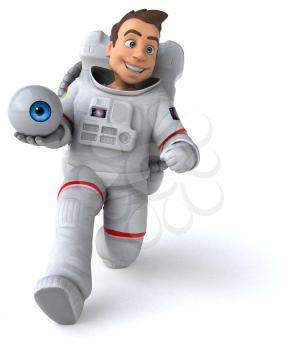 Fun astronaut - 3D Illustration