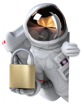 Fun astronaut - 3D Illustration