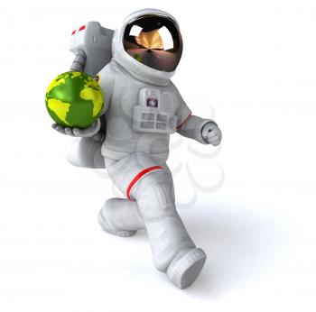 Fun astronaut - 3D Illustration