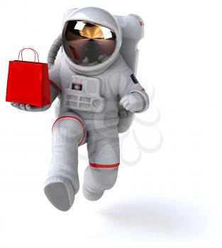 Fun astronaut - 3D Illustration