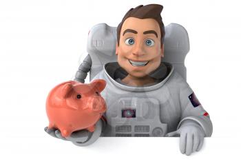 Fun astronaut - 3D Illustration