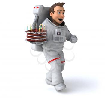 Fun astronaut - 3D Illustration