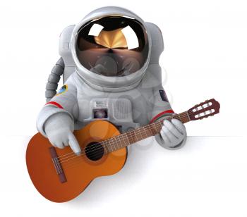 Fun astronaut - 3D Illustration