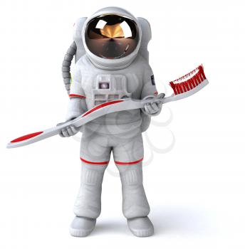 Fun astronaut - 3D Illustration