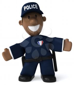 Fun policeman - 3D Illustration