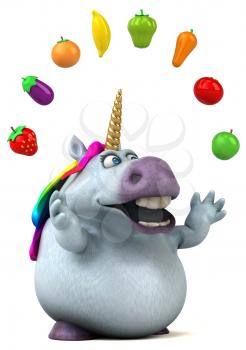 Fun unicorn - 3D Illustration