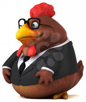 Fun chicken - 3D Illustration