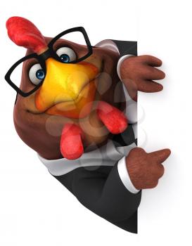 Fun chicken - 3D Illustration