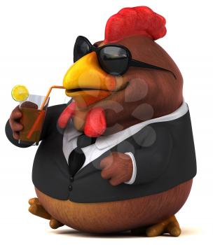 Fun chicken - 3D Illustration