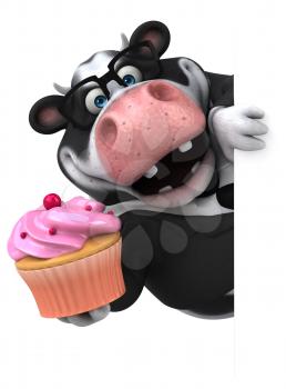 Fun cow - 3D Illustration