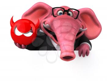 Pink elephant - 3D Illustration