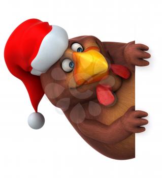 Fun chicken - 3D Illustration