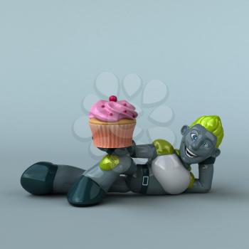 Green Robot - 3D Illustration