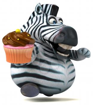 Fun zebra - 3D Illustration