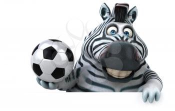 Fun zebra - 3D Illustration