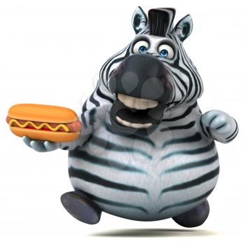 Fun zebra - 3D Illustration