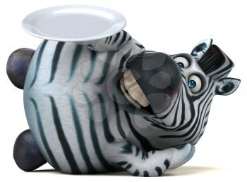 Fun zebra - 3D Illustration