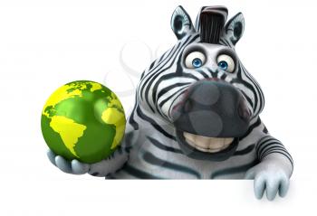 Fun zebra - 3D Illustration