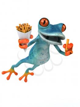 Fun frog- 3D Illustration