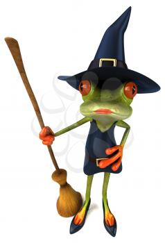 Witch frog - 3D Illustration