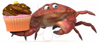 Fun crab - 3D Illustration