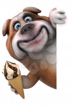 Fun bulldog - 3D Illustration