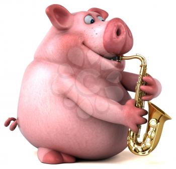 Fun pig - 3D Illustration