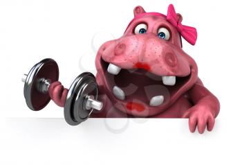 Pink Hippo - 3D Illustration