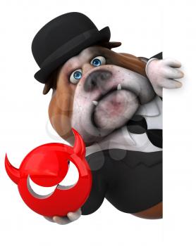 Fun bulldog - 3D Illustration