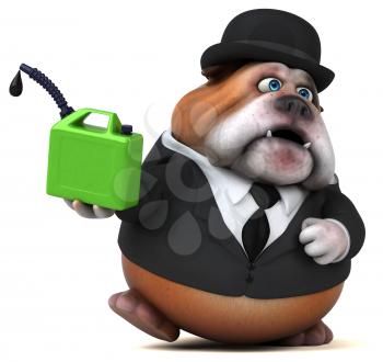 Fun bulldog - 3D Illustration