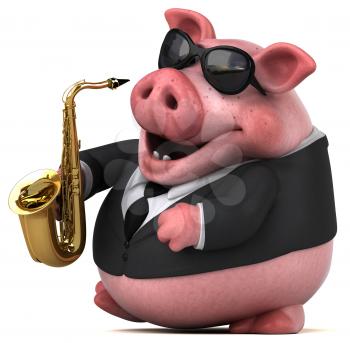 Fun pig - 3D Illustration