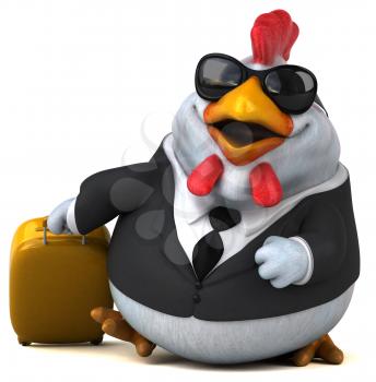 Fun chicken - 3D Illustration