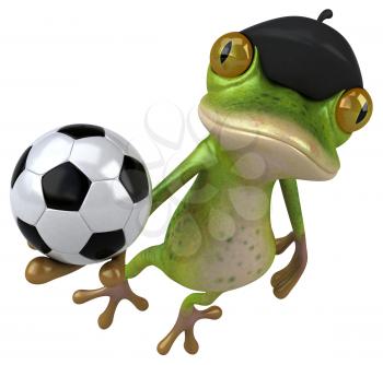 Fun french frog - 3D Illustration