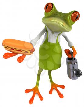 Fun frog gardener - 3D Illustration