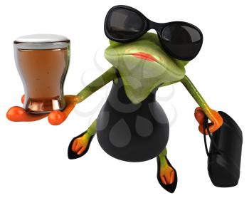 Fun frog - 3D Illustration