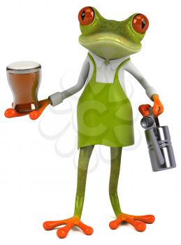 Fun frog gardener - 3D Illustration